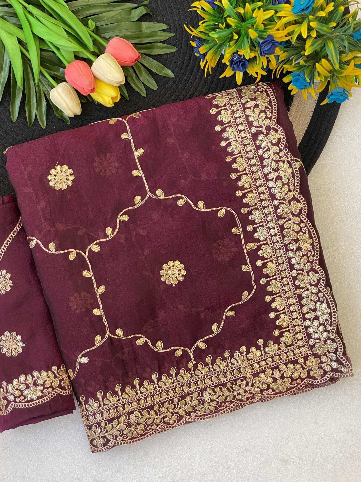 Satin Designer Saree