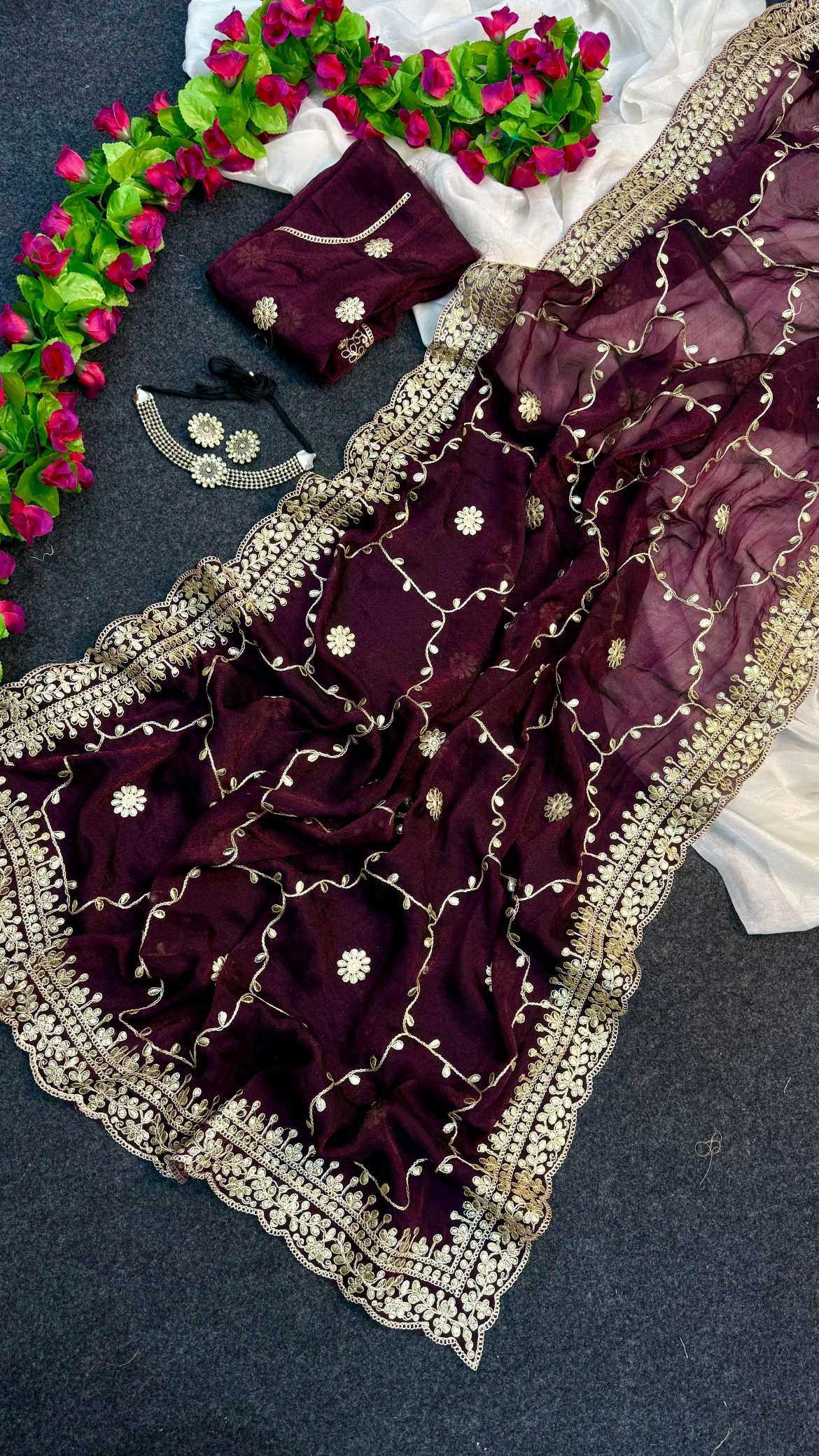 Satin Designer Saree
