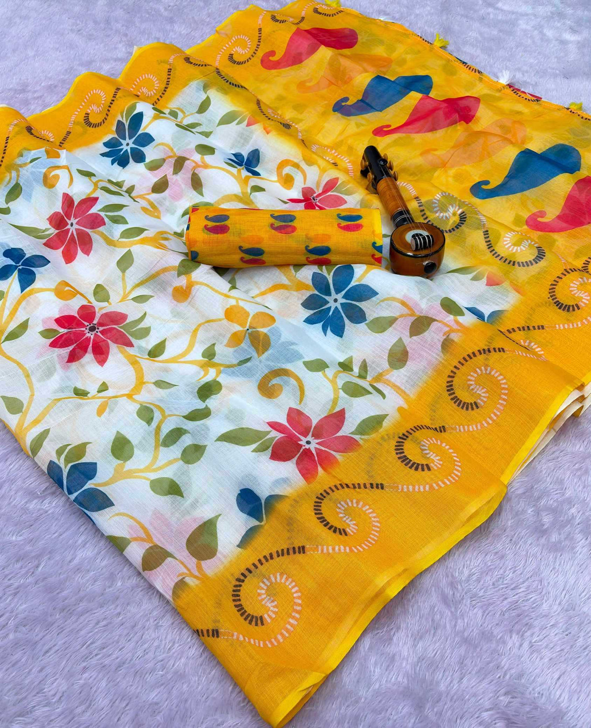 Abhirami Linen Printed Saree