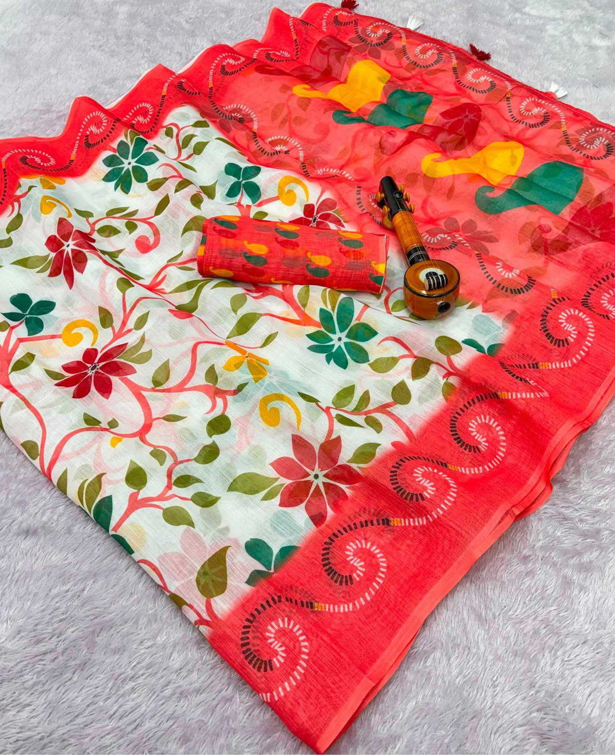 Abhirami Linen Printed Saree