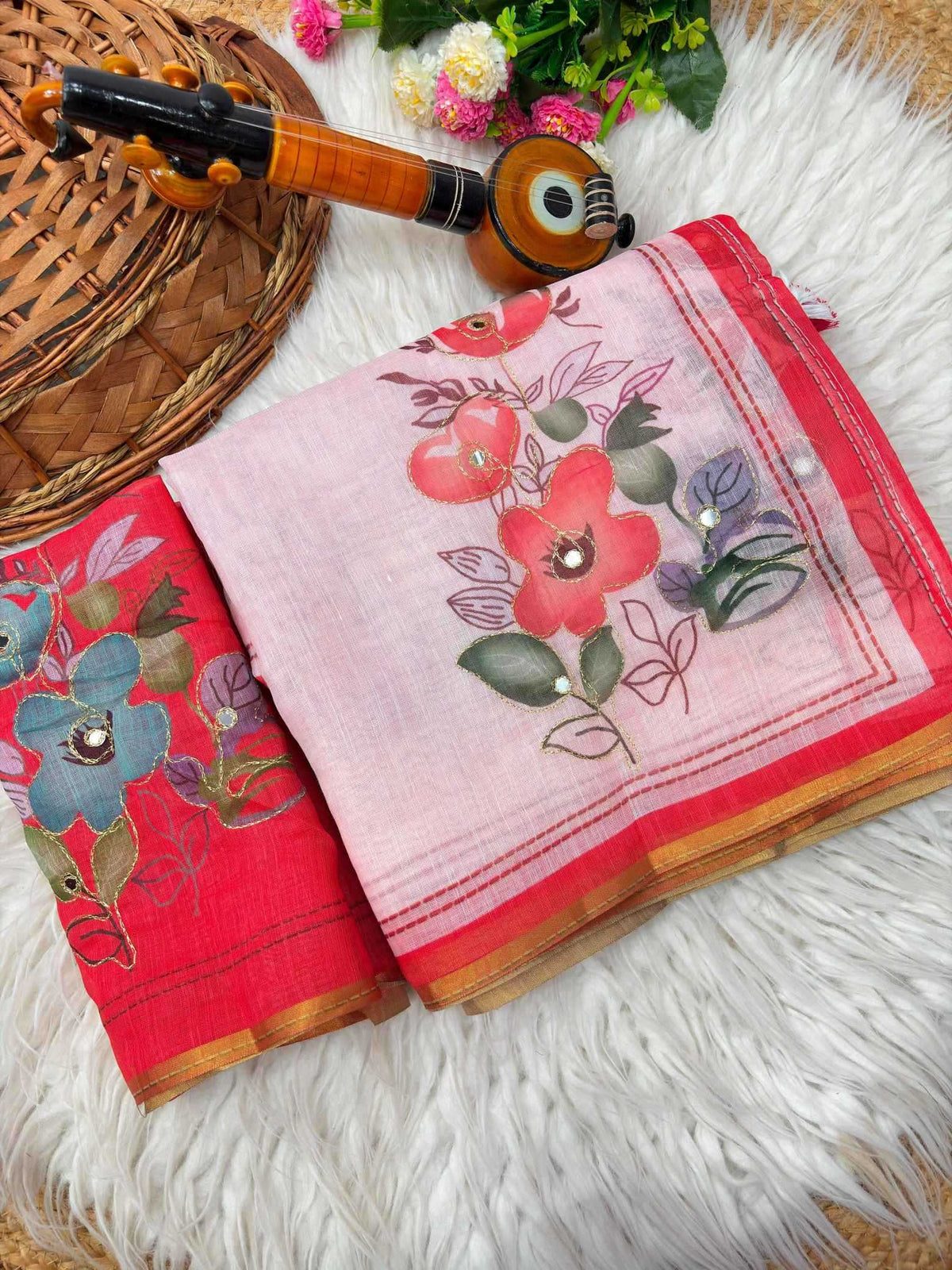 Ananya Linen Printed Saree