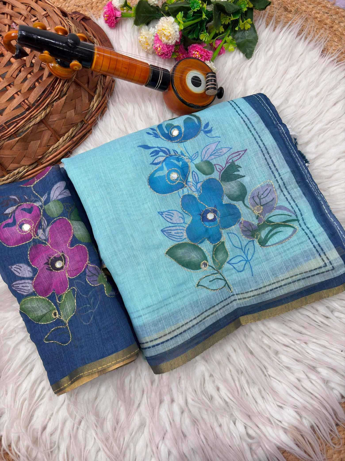 Ananya Linen Printed Saree