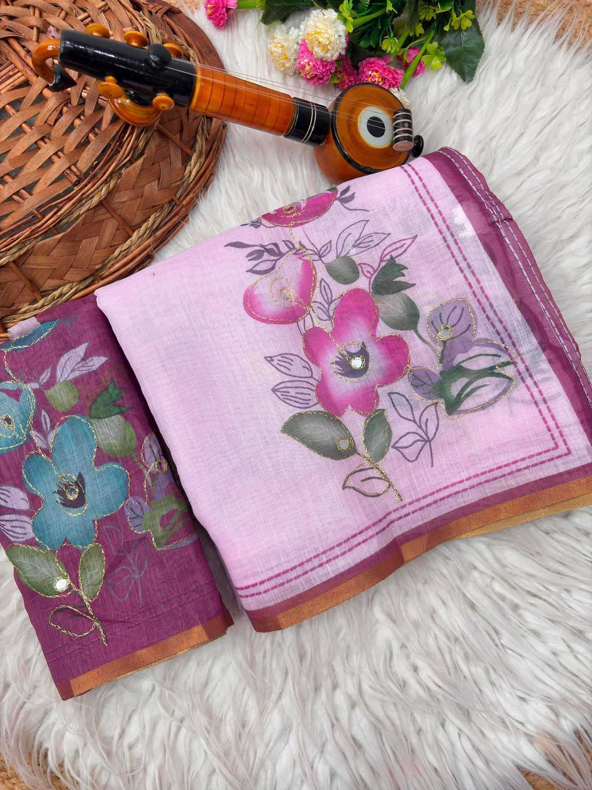 Ananya Linen Printed Saree