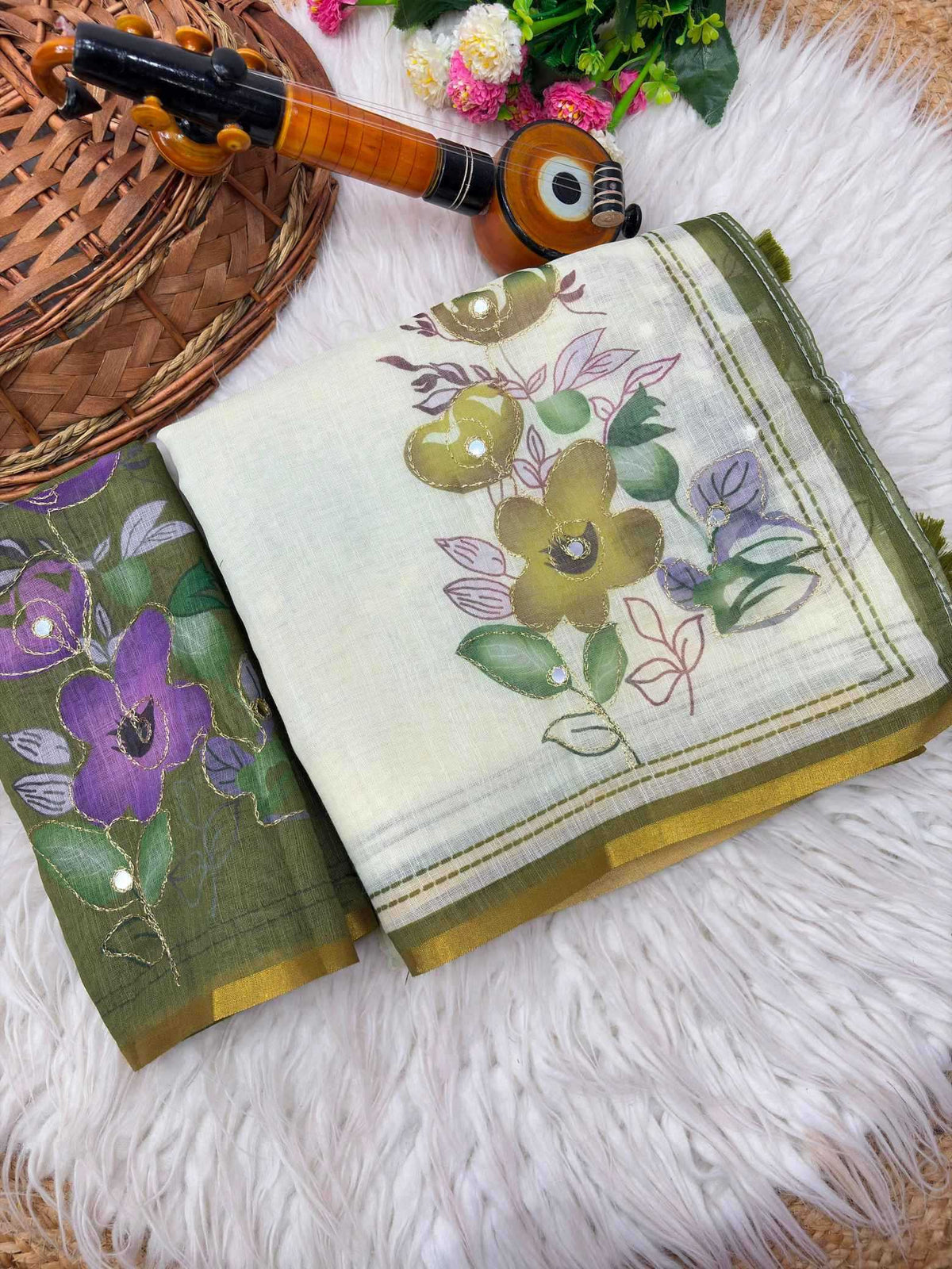 Ananya Linen Printed Saree