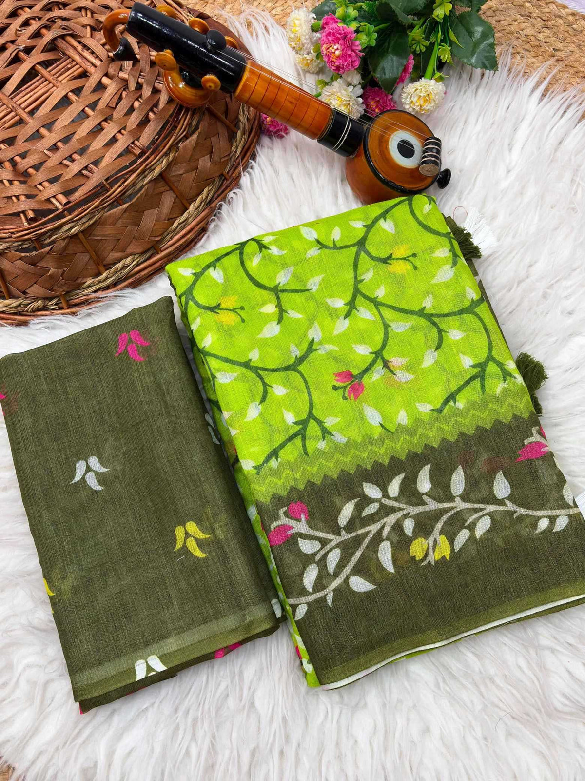 Anshika Linen Printed Saree
