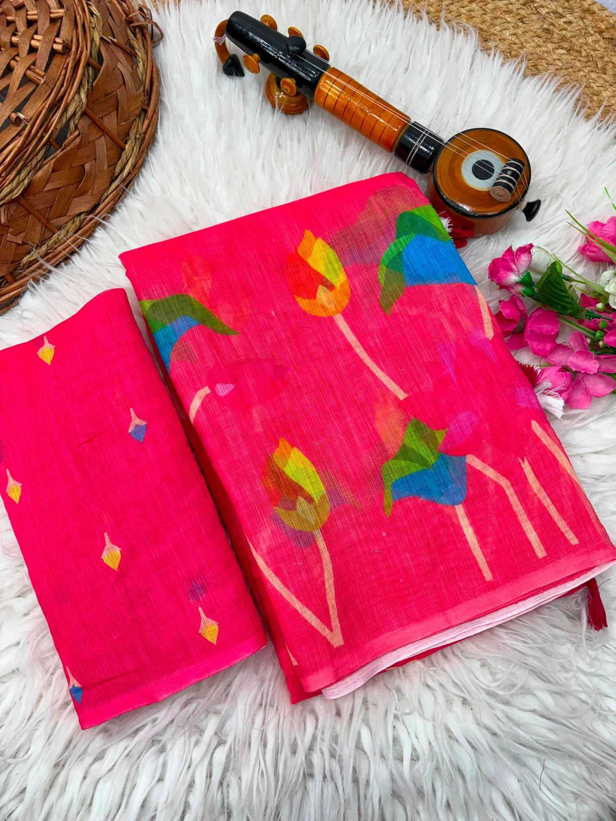Aradhana Linen Printed Saree