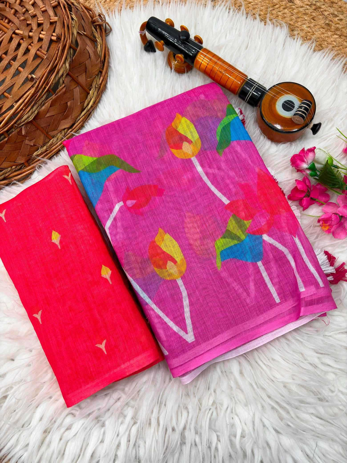 Aradhana Linen Printed Saree