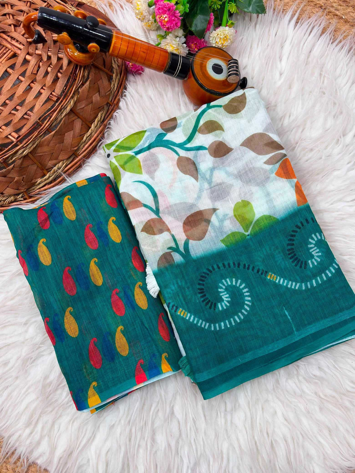 Aruna Linen Printed Saree