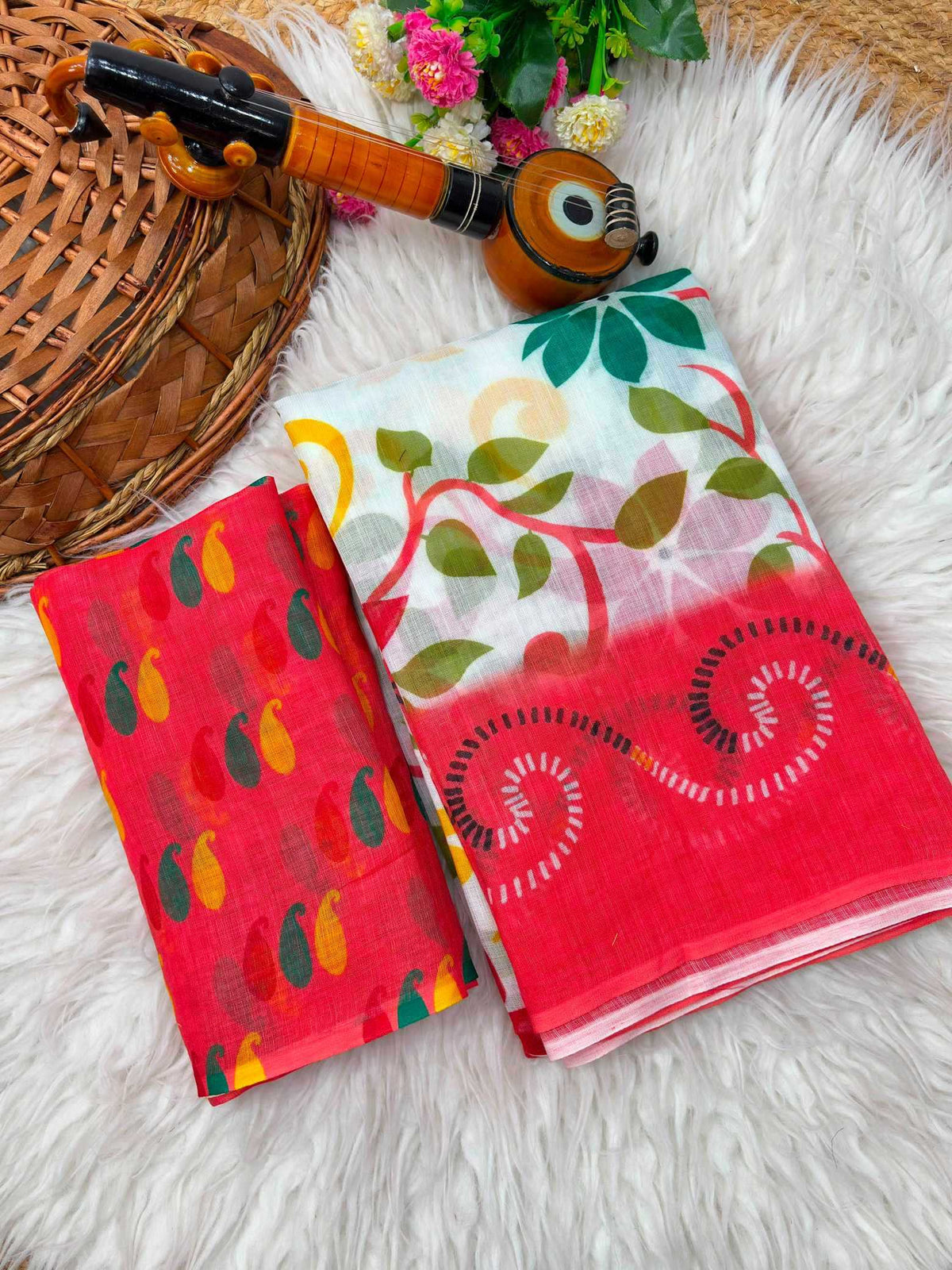 Aruna Linen Printed Saree
