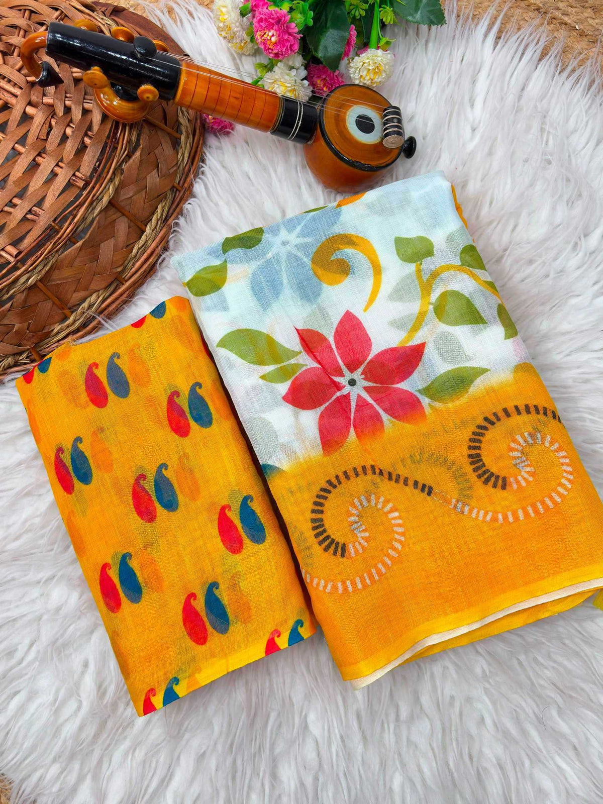 Aruna Linen Printed Saree