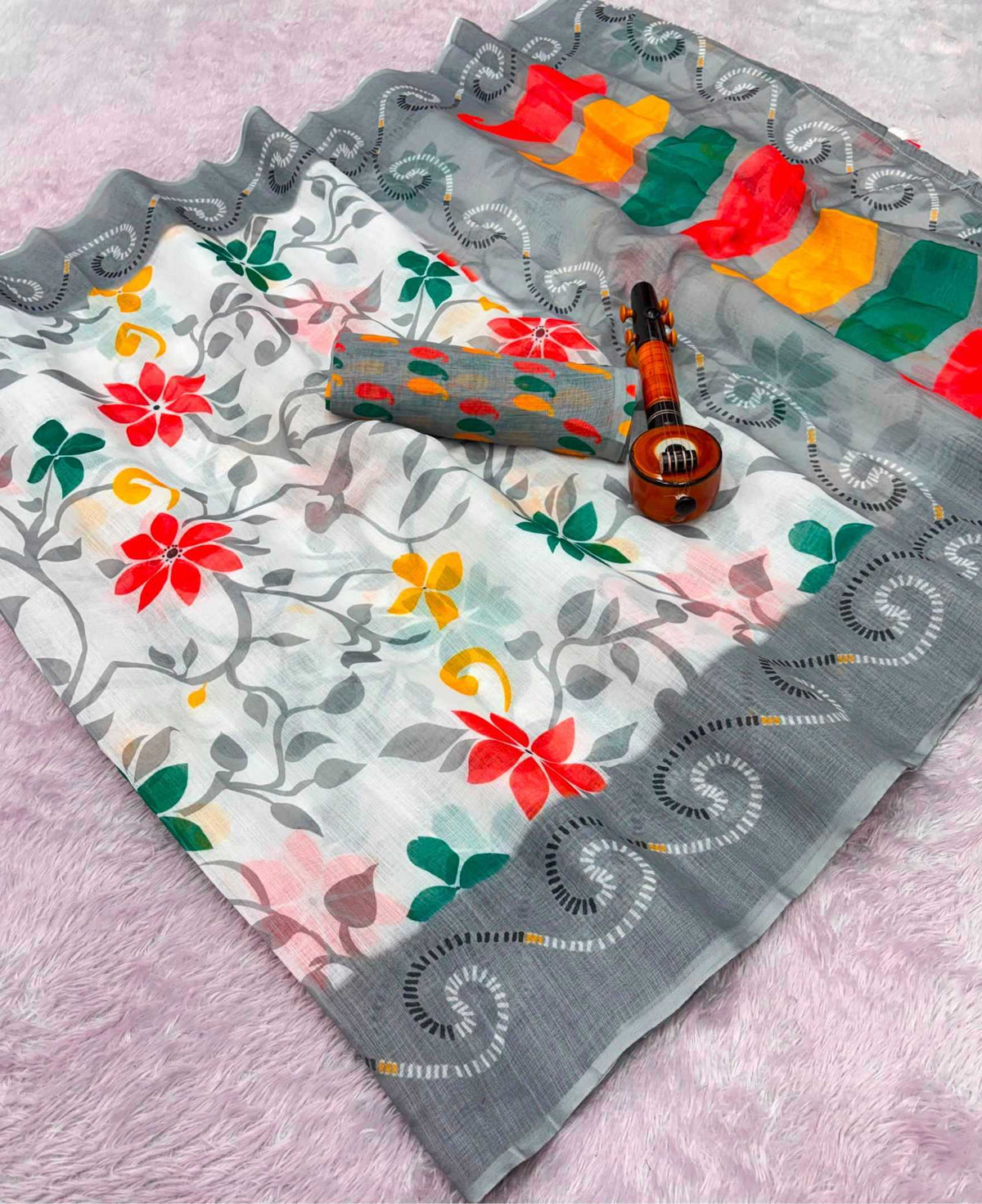 Aruna Linen Printed Saree