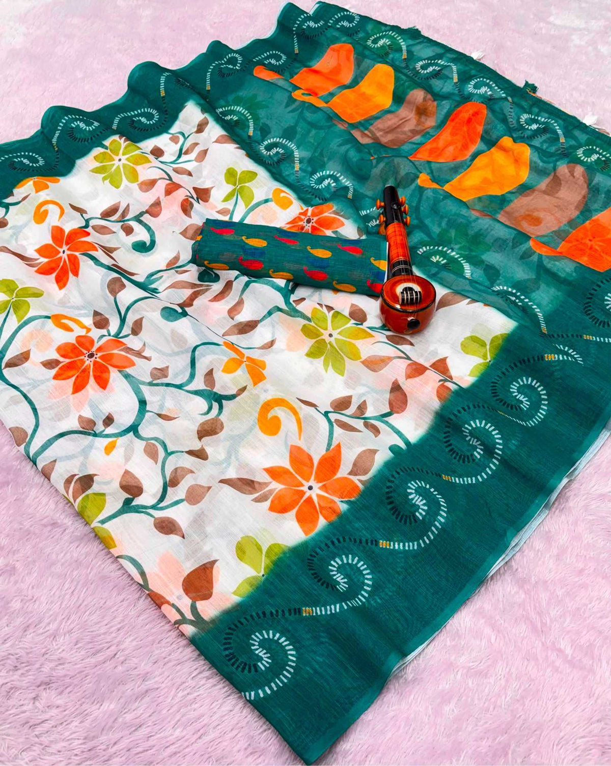 Aruna Linen Printed Saree