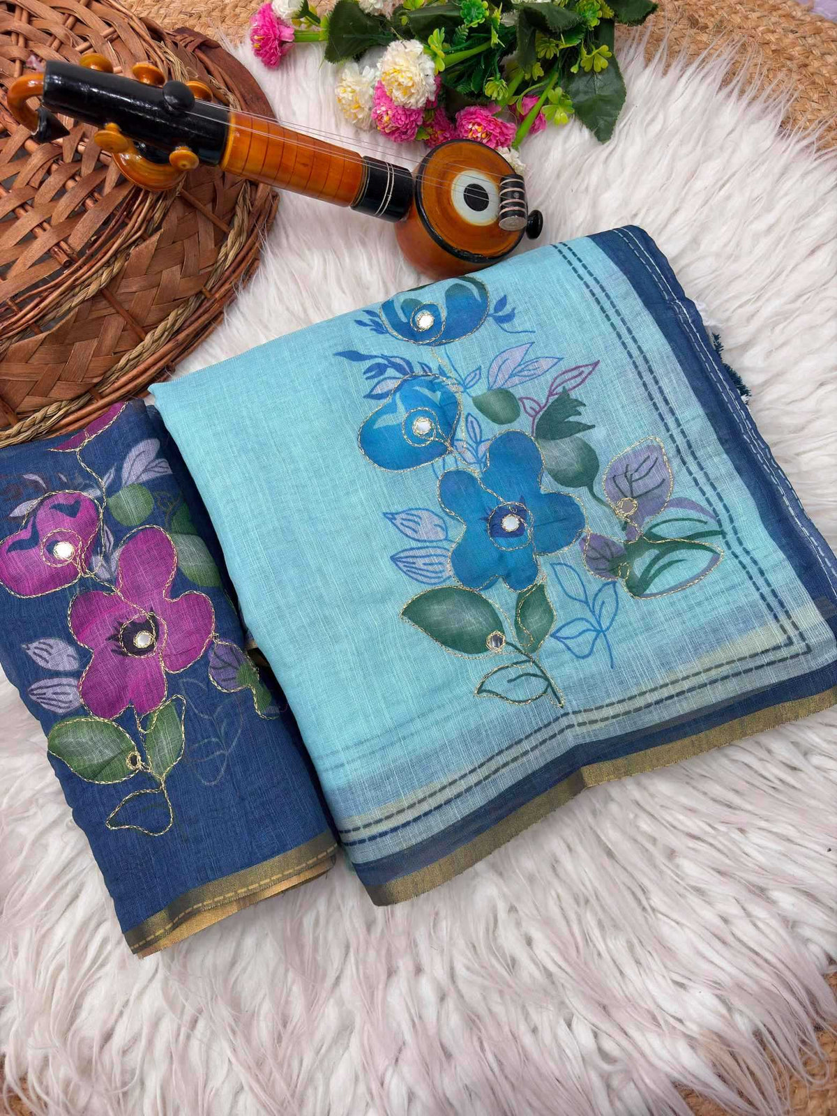 Kashmira Linen Printed Saree