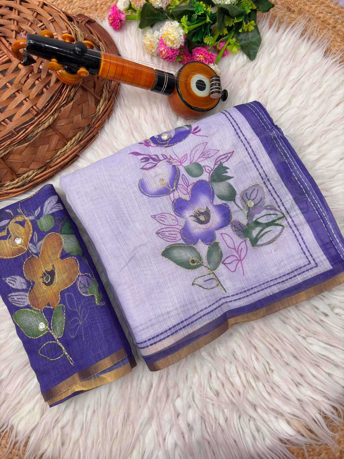 Kashmira Linen Printed Saree