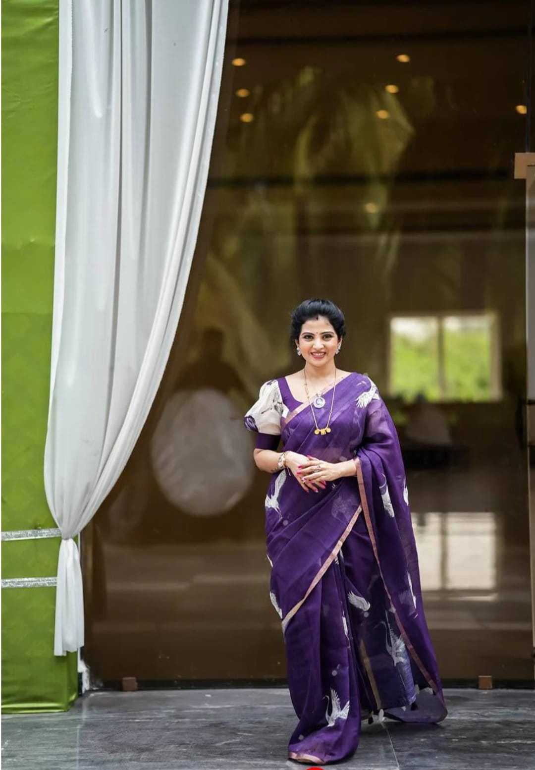 NEW Linen Printed Saree