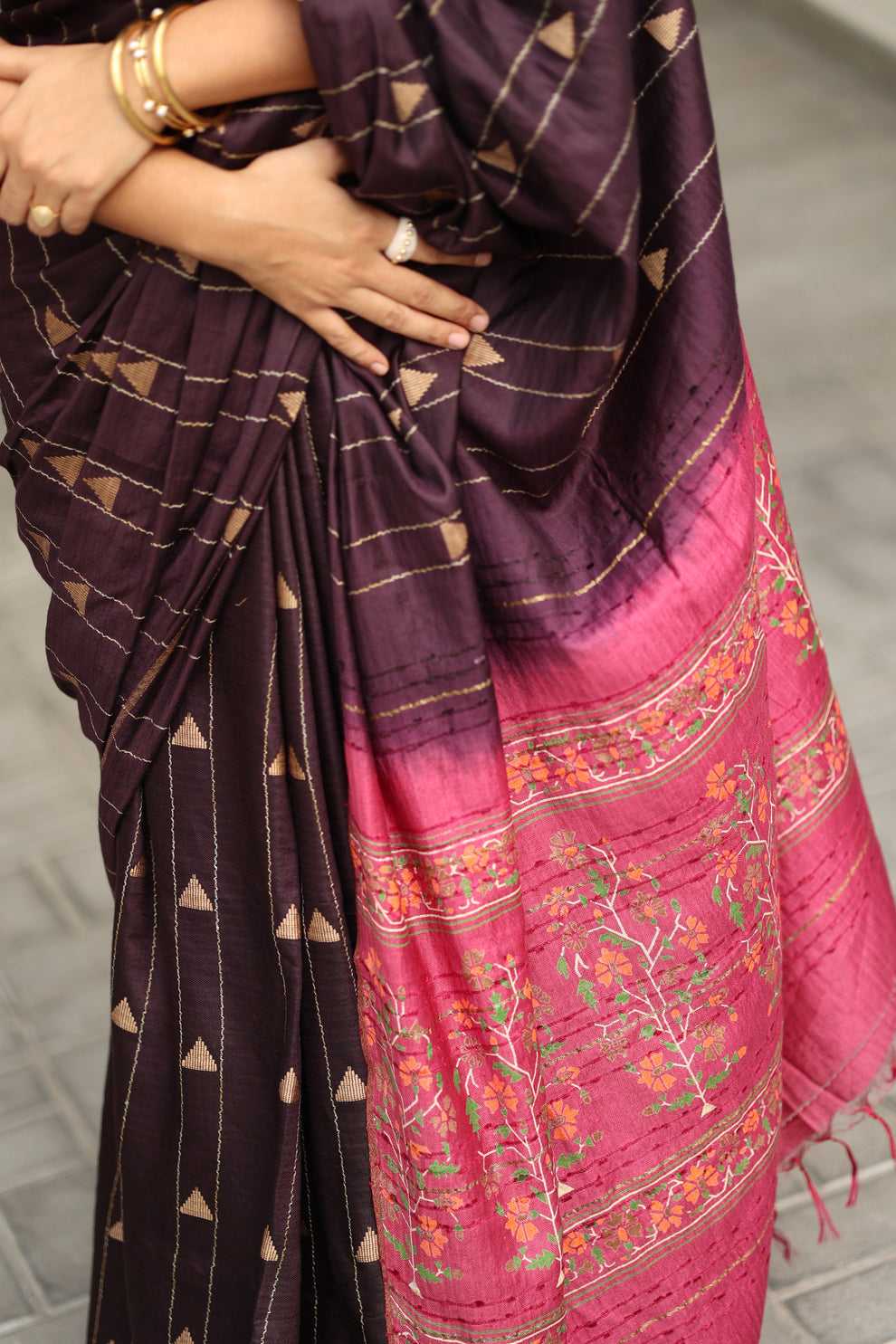 Tussar Silk Printed Saree