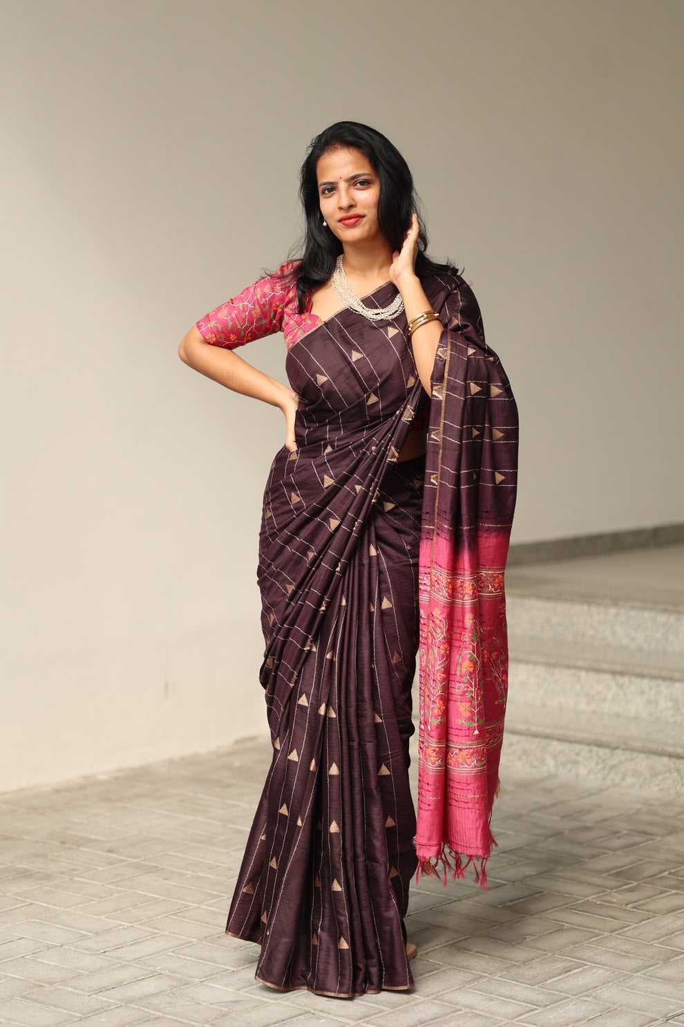 Tussar Silk Printed Saree