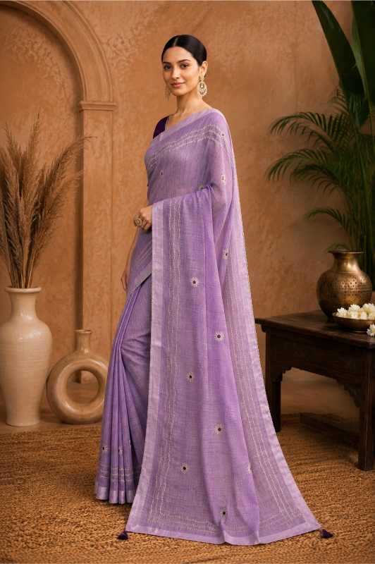Gurleem Linen Embroidered Saree