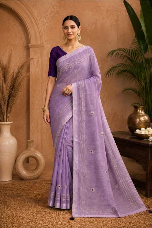 Gurleem Linen Embroidered Saree