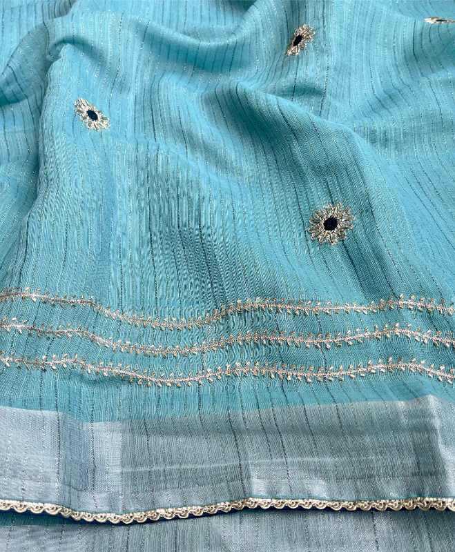 Gurleem Linen Embroidered Saree