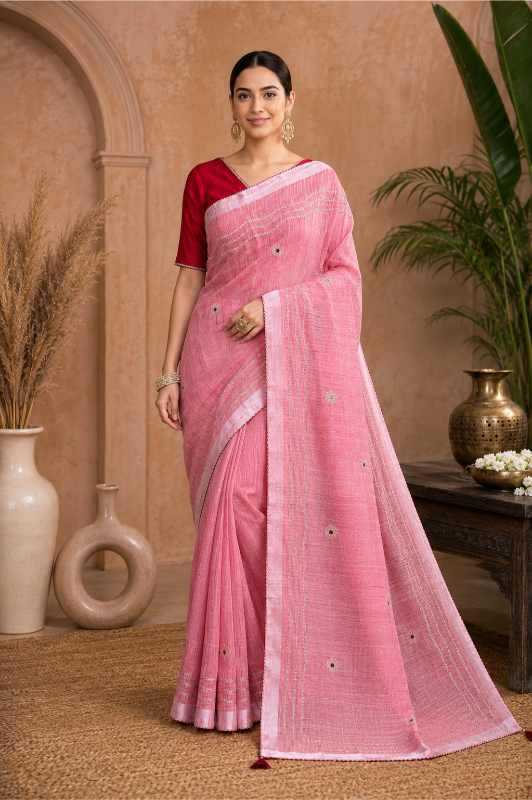 Gurleem Linen Embroidered Saree