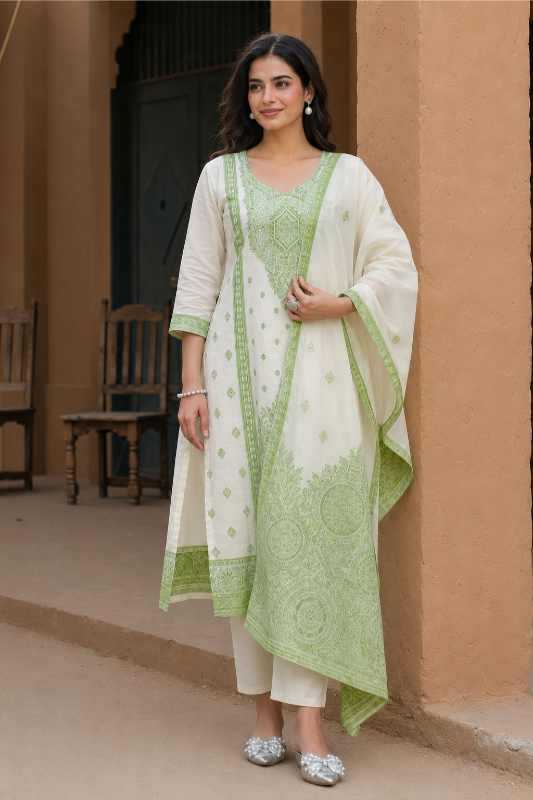Cotton Party Wear Kurti in (White