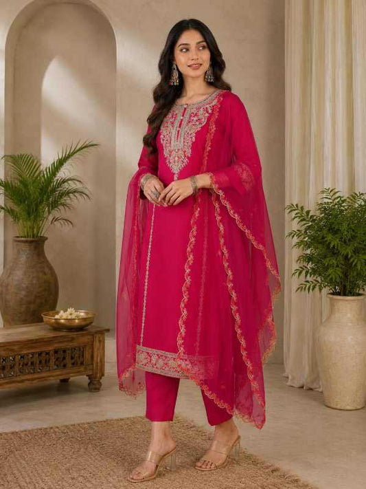 Slub Reyon Embroidered Kurti