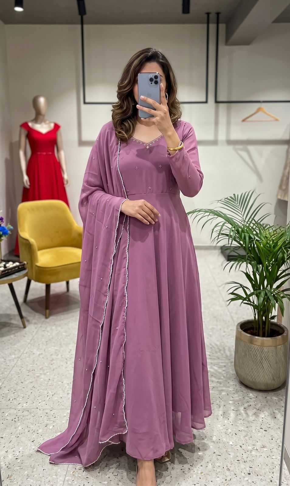 Faux Georgette Anarkali Gown
