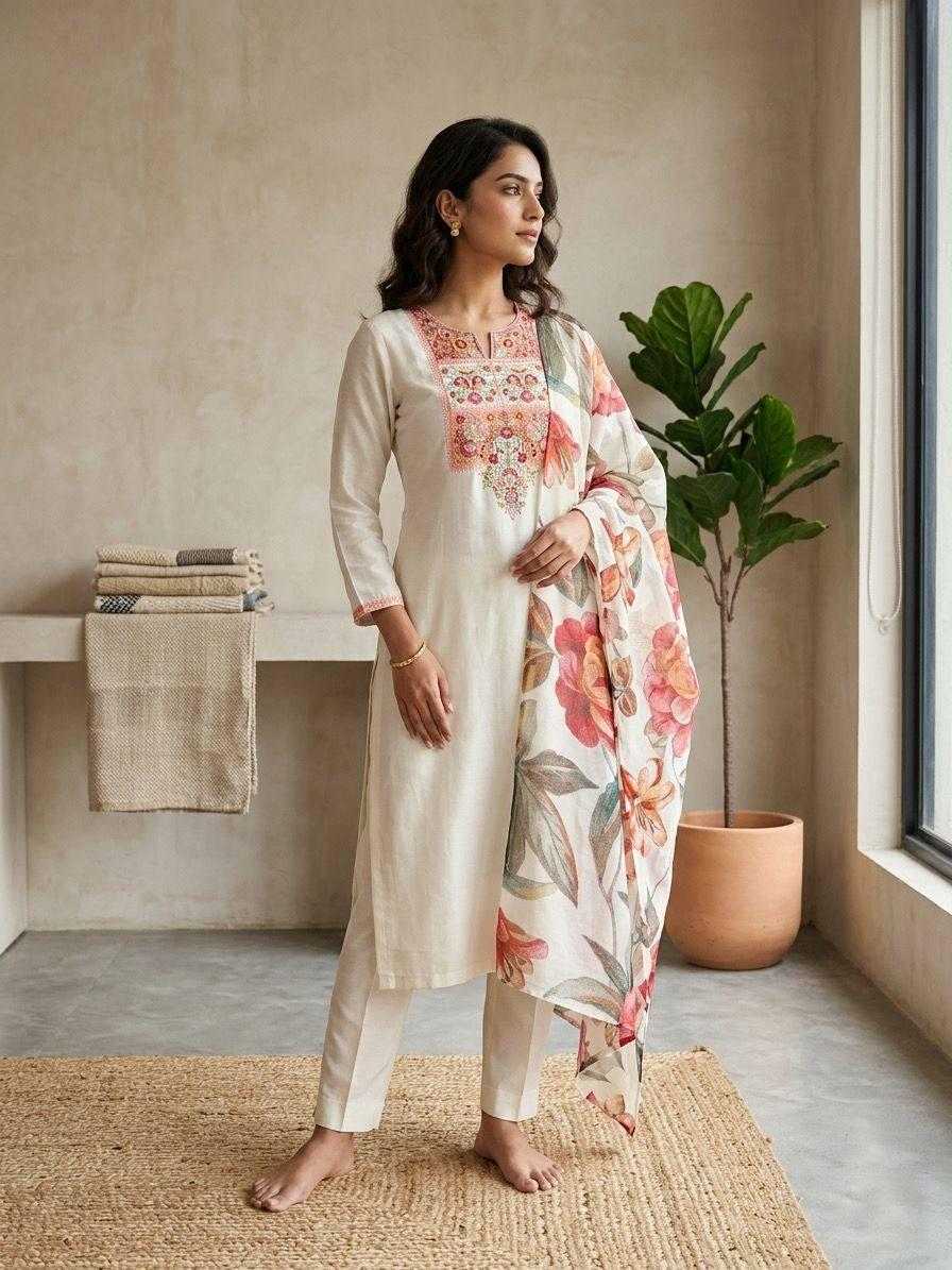 Premium Silk Embroidered Kurti