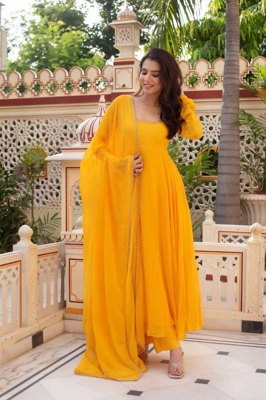 Faux Georgette Fancy Gown
