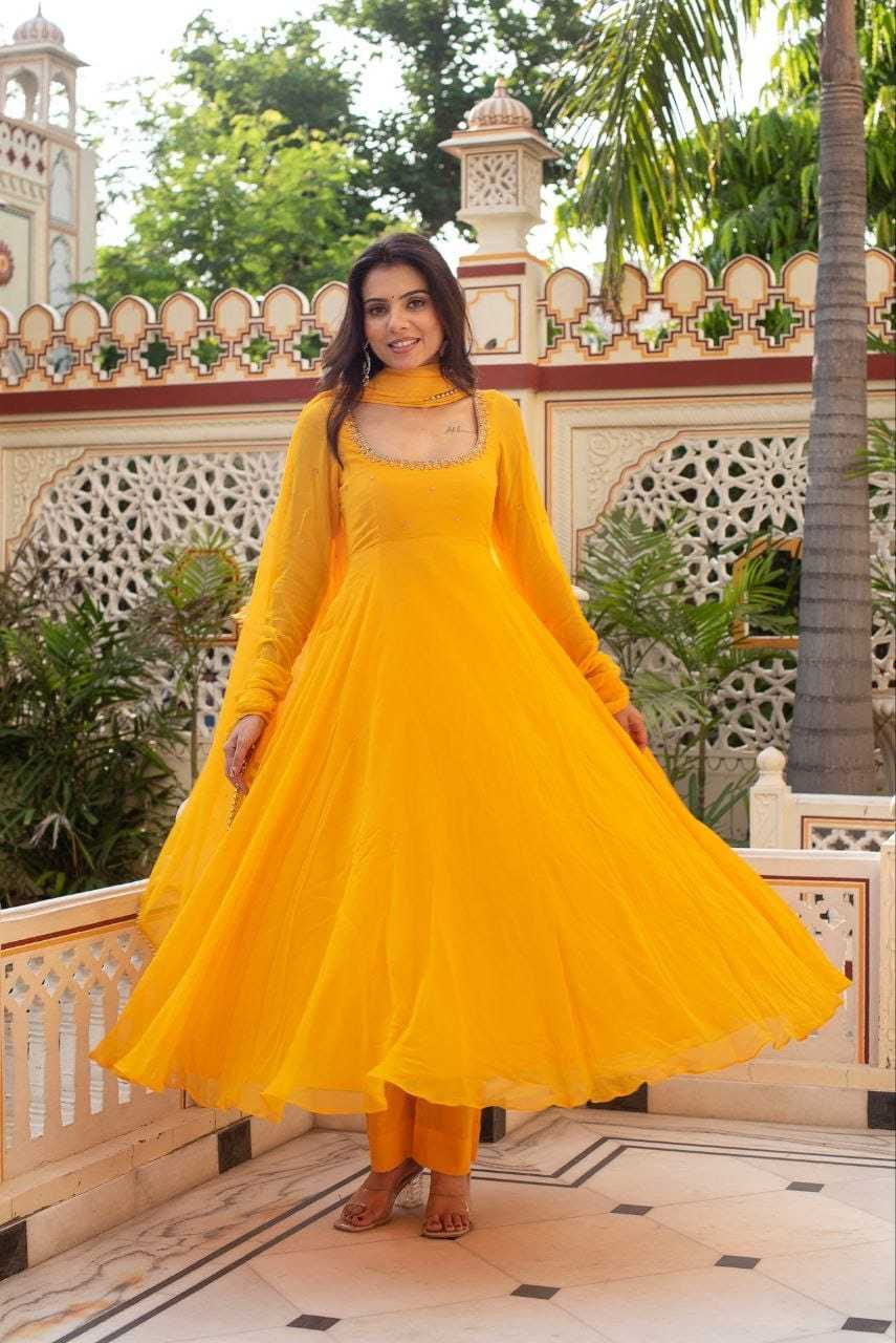 Faux Georgette Fancy Gown