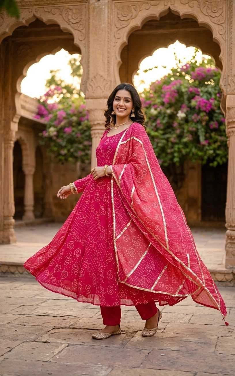 Faux Georgette Anarkali Gown