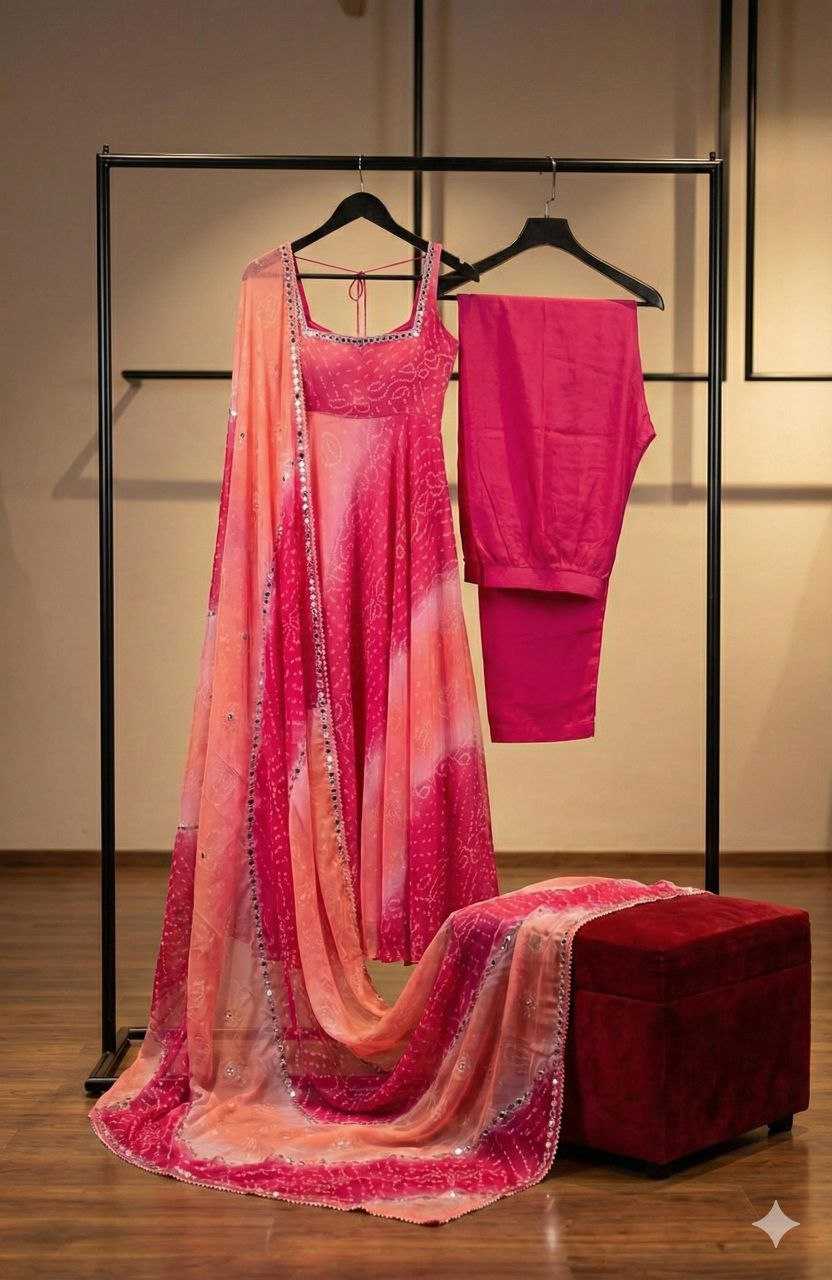 Faux Georgette Embroidery Gown