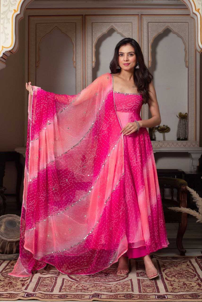 Faux Georgette Embroidery Gown