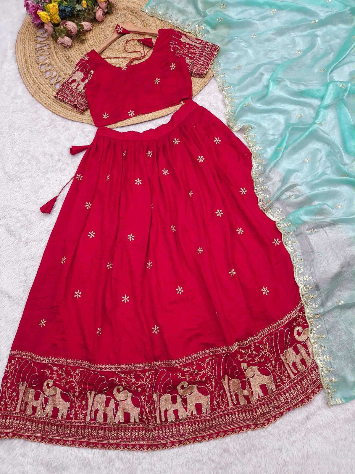 Vichitra Silk Lehenga 199