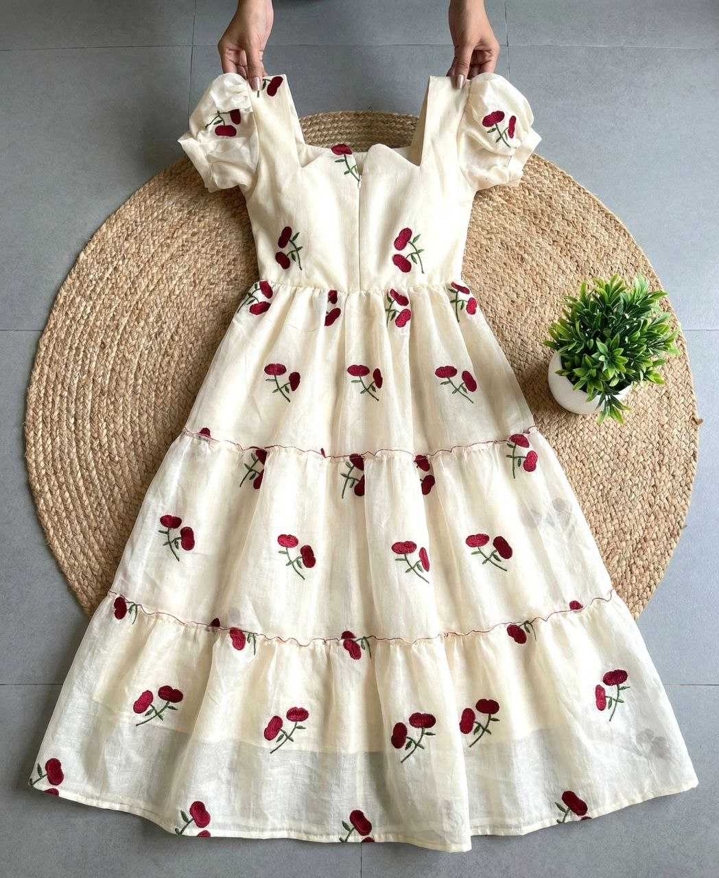 Chanderi Cotton Printed Gown