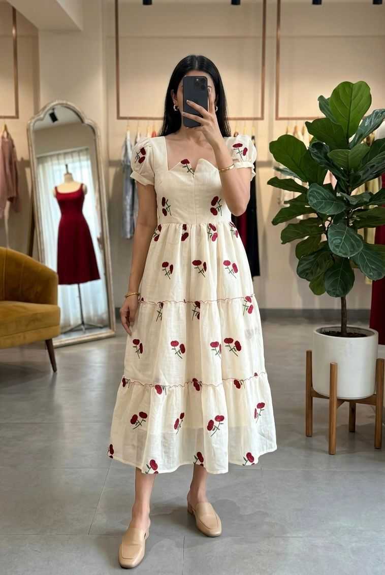Chanderi Cotton Printed Gown