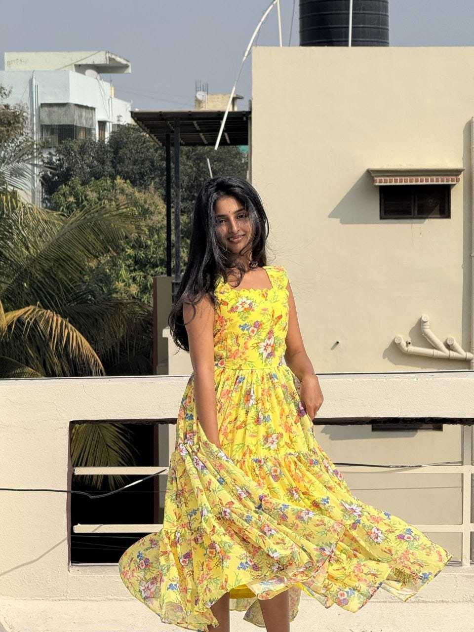 Chiffon Printed Gown