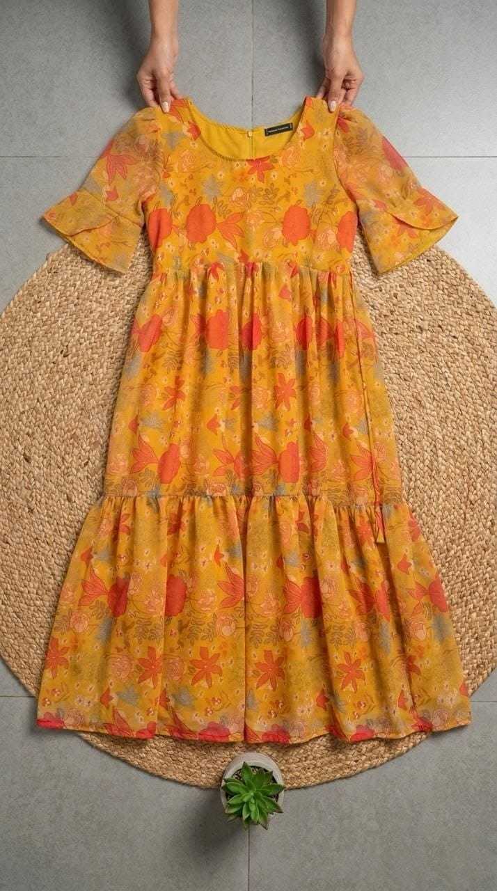Chiffon Printed Gown