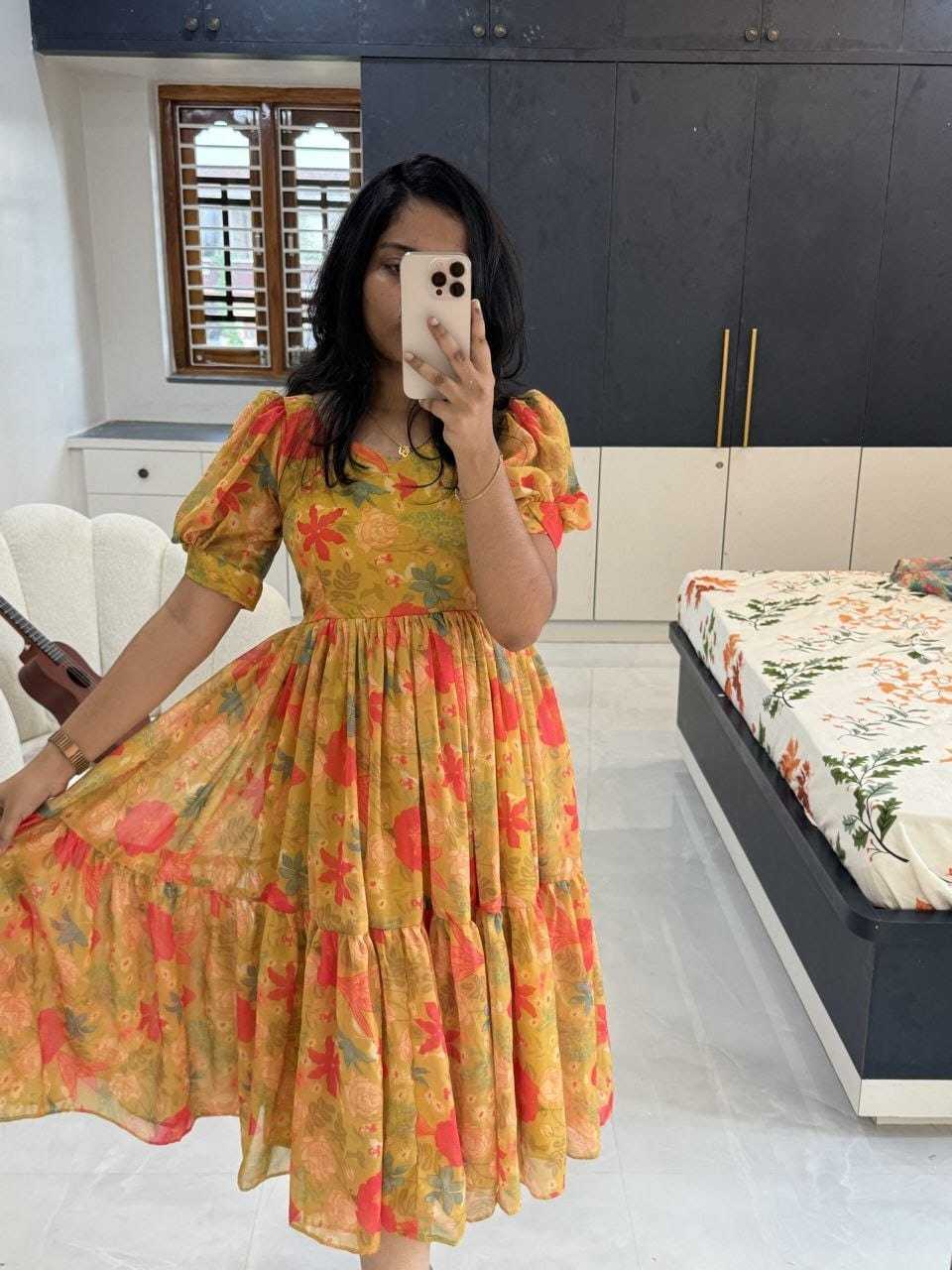 Chiffon Printed Gown