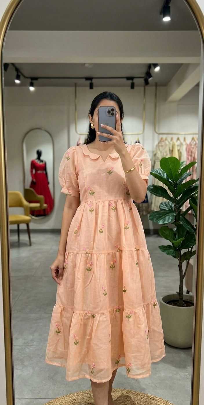 Chanderi Cotton Fancy Gown