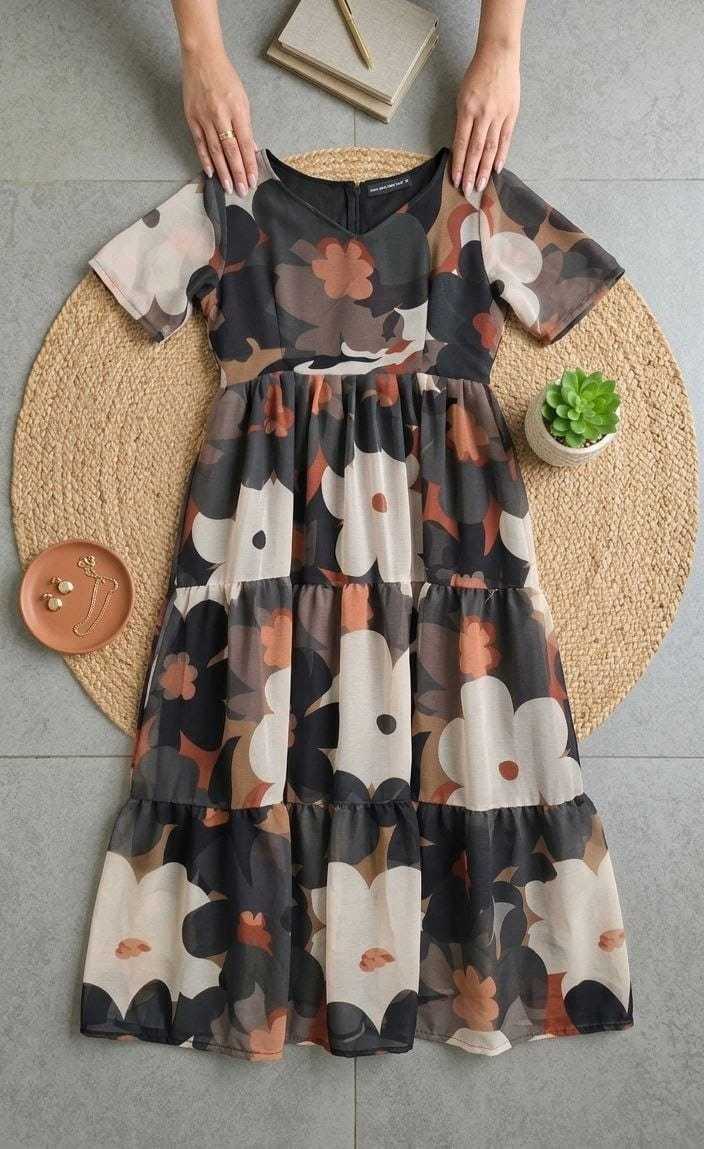 Chiffon Printed Gown