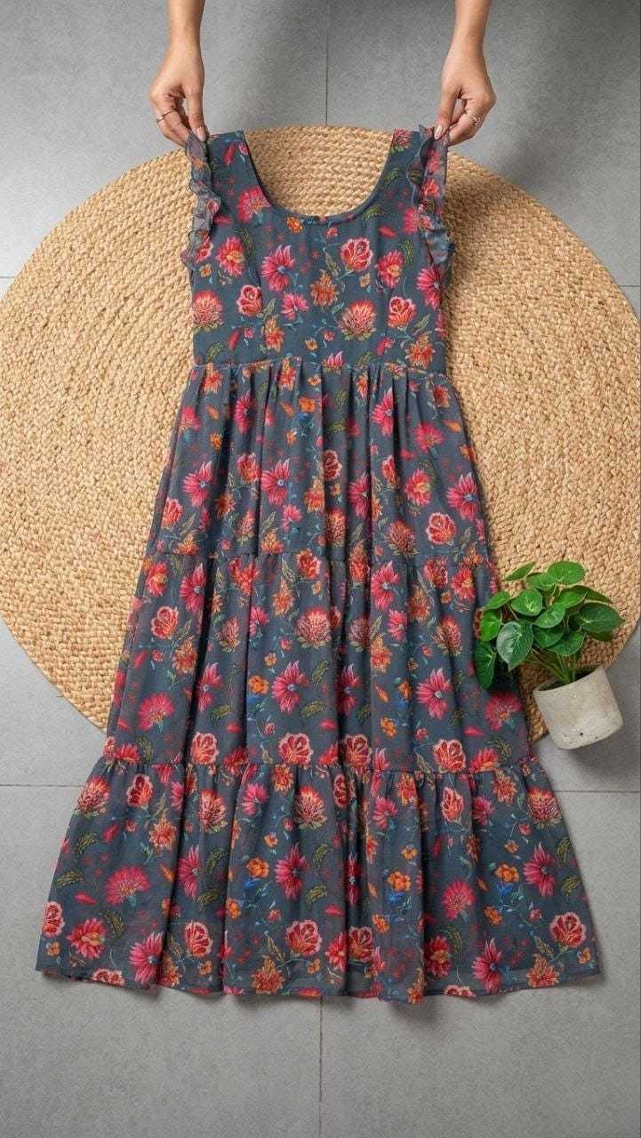 Chiffon Printed Gown