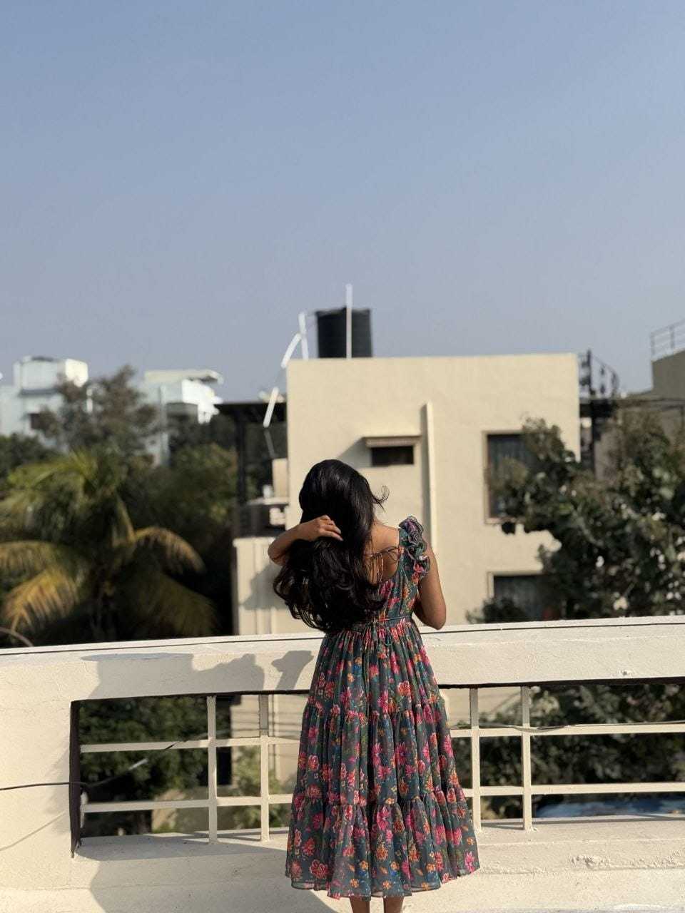 Chiffon Printed Gown