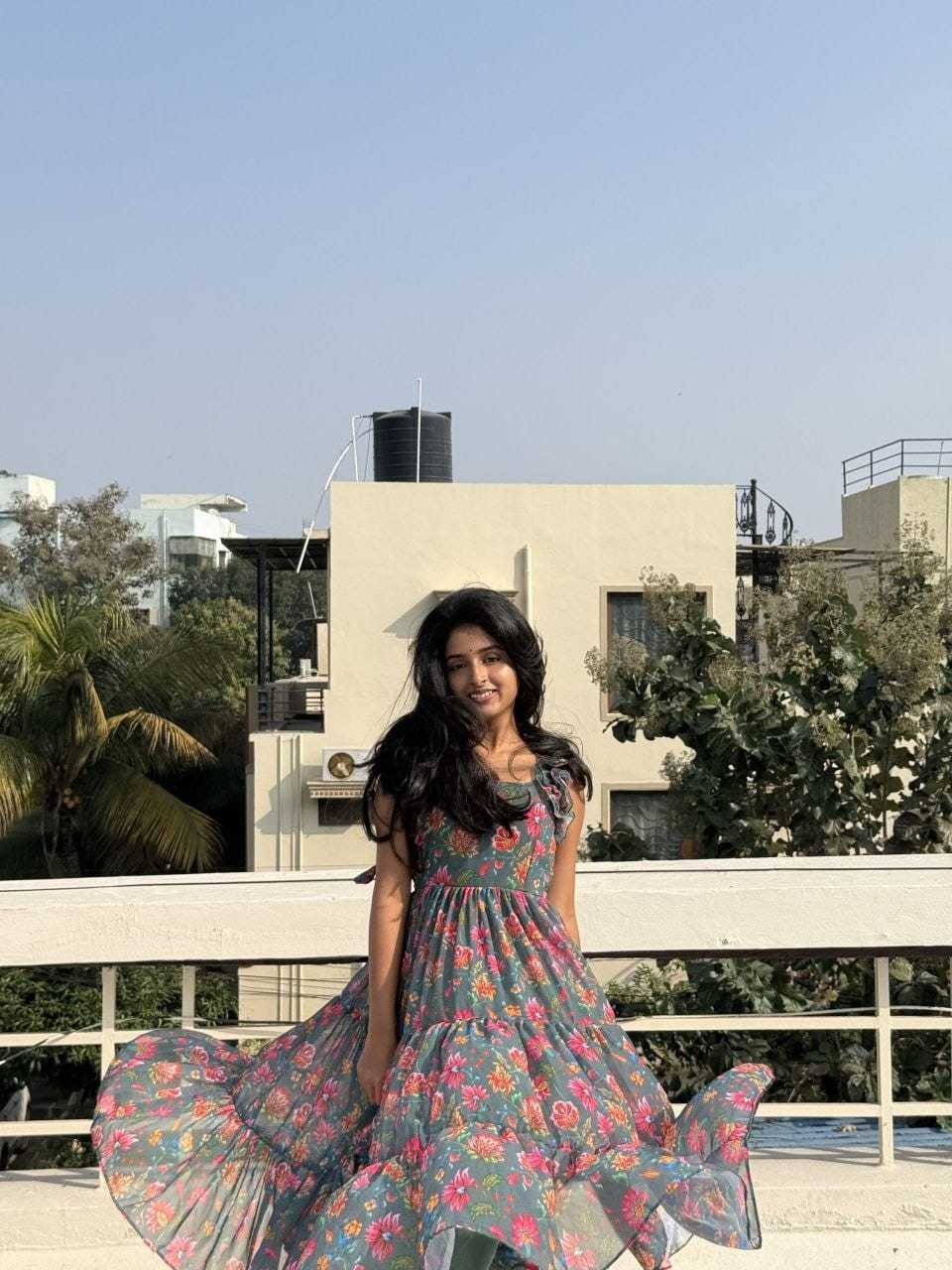 Chiffon Printed Gown