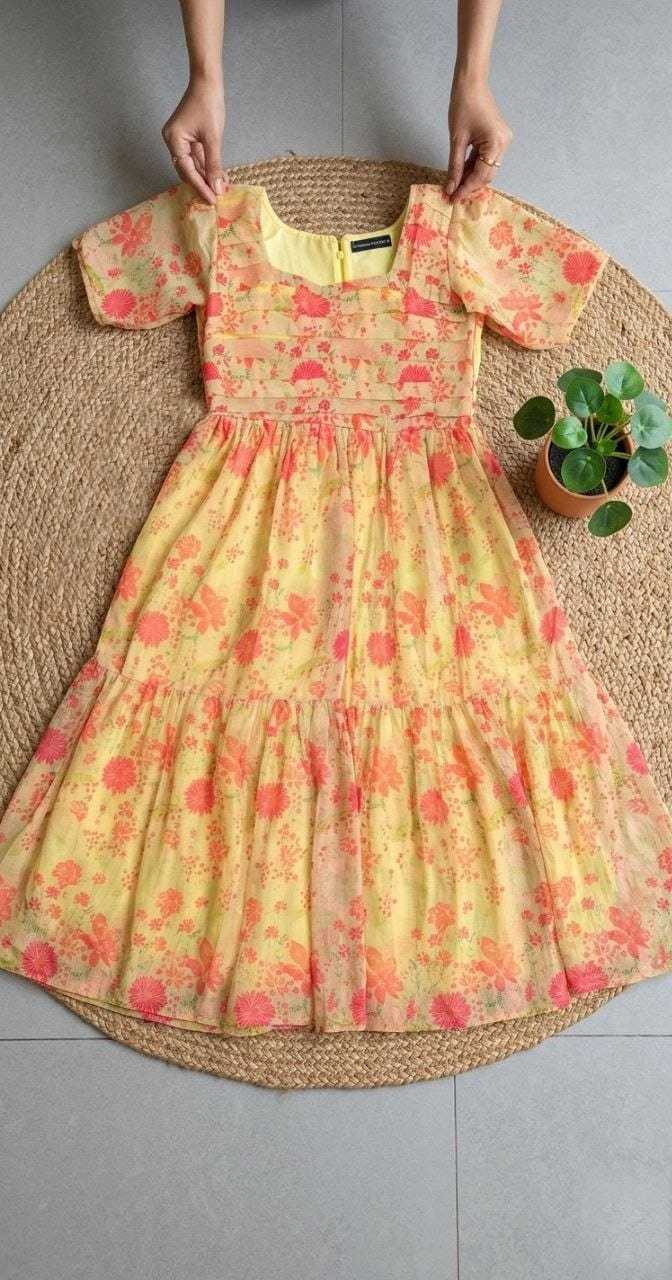 Chiffon Printed Gown