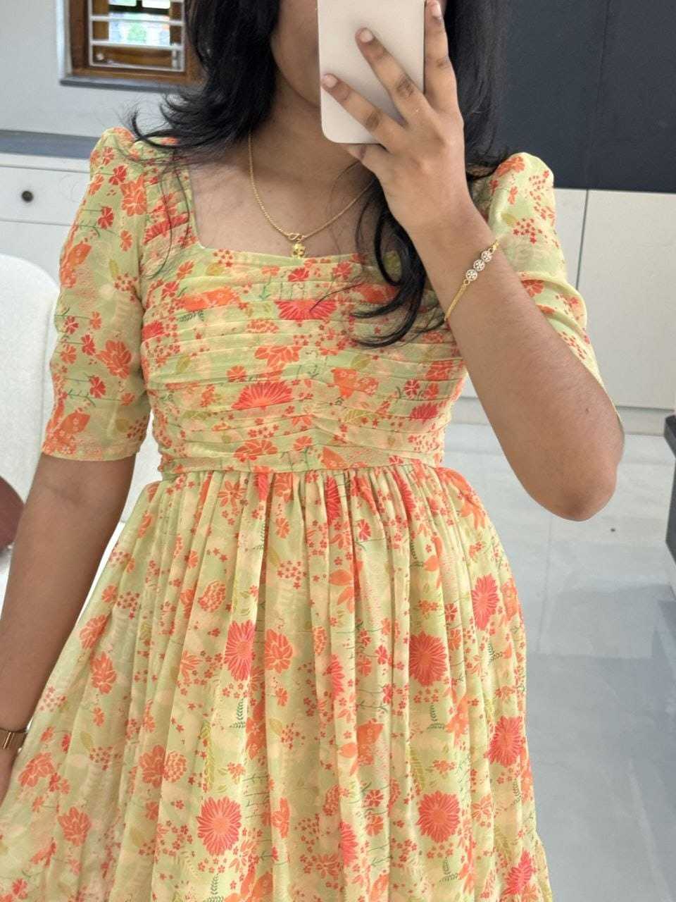 Chiffon Printed Gown