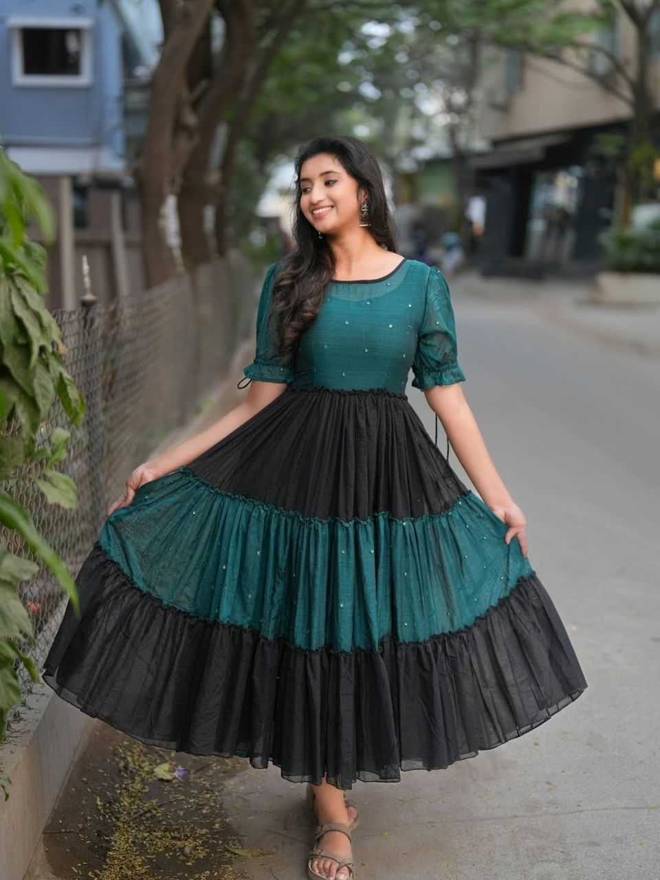 Vichitra Silk Party Wear Dress 254