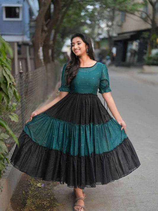 Vichitra Silk Party Wear Dress 254