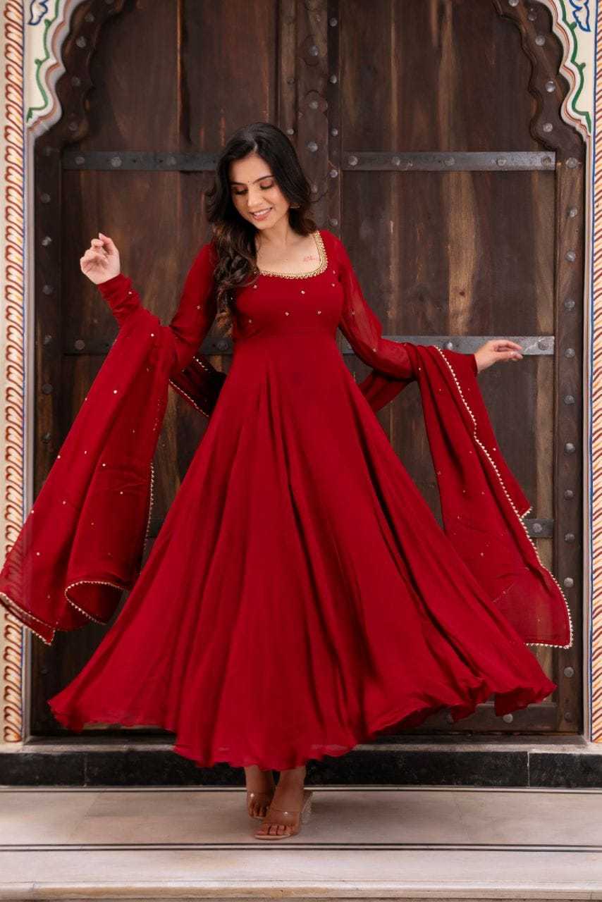 Faux Georgette Embroidery Suit